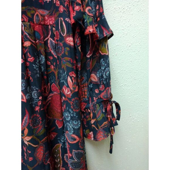 LOFT Women’s Hydrangea Bouquet Floral Ruffle Fit & Flare Dress Size 6 - Picture 8 of 10